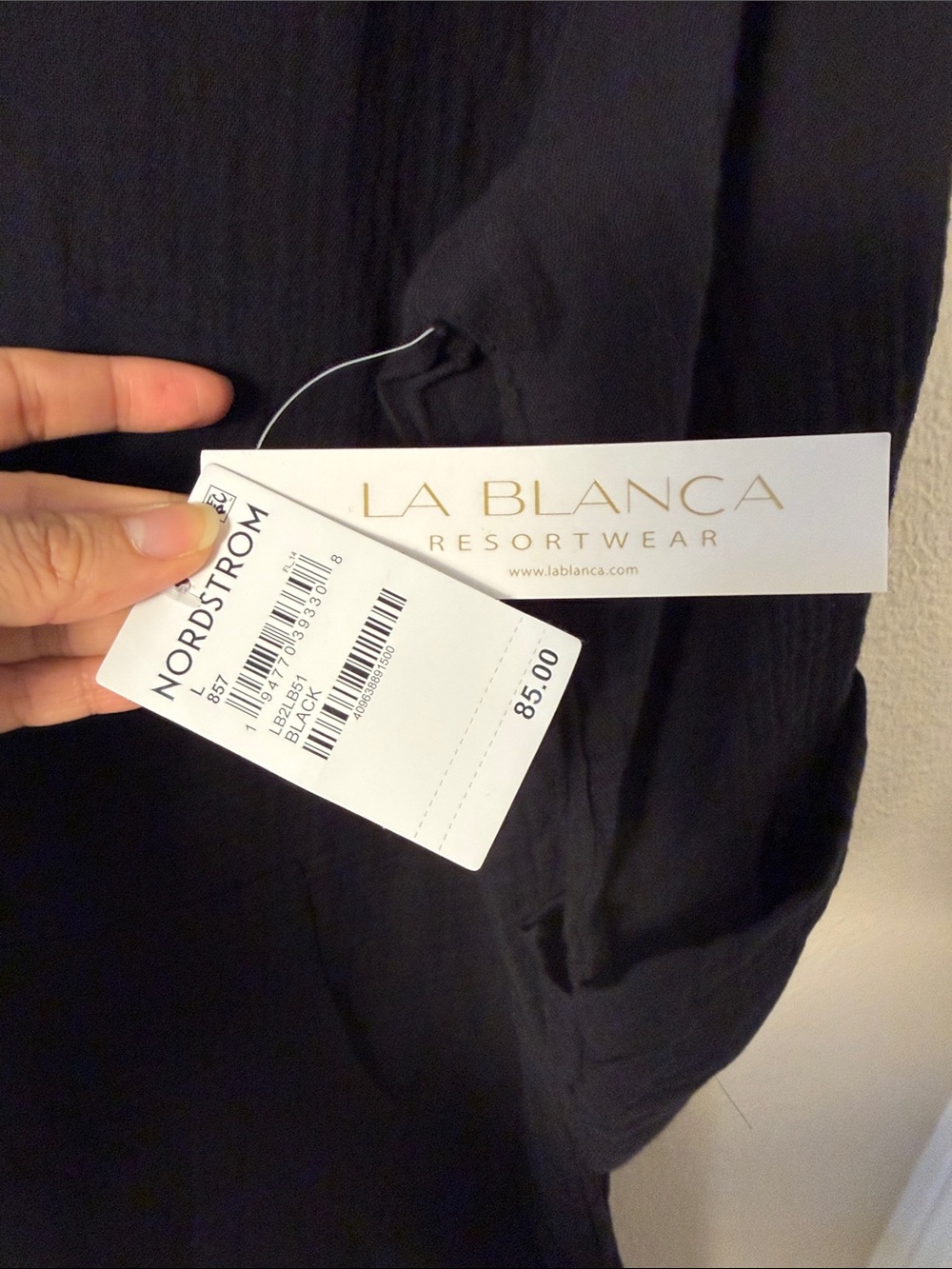 La Blanca Womens Seaside Hoodie Cover Up Tunic in Black Size L - Picture 13 of 14